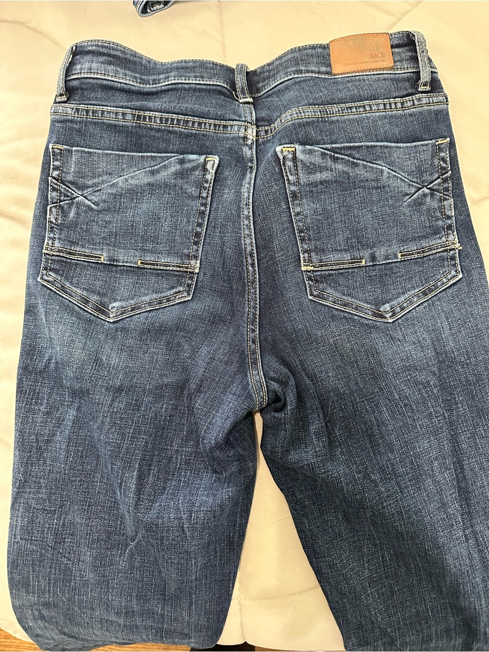 BKE Women's Blue Bootcut Jeans with Back Pocket Detail